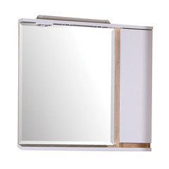 Зеркальный шкаф АСБ-Мебель Марко 800 мм с подсветкой белый/дуб золотой