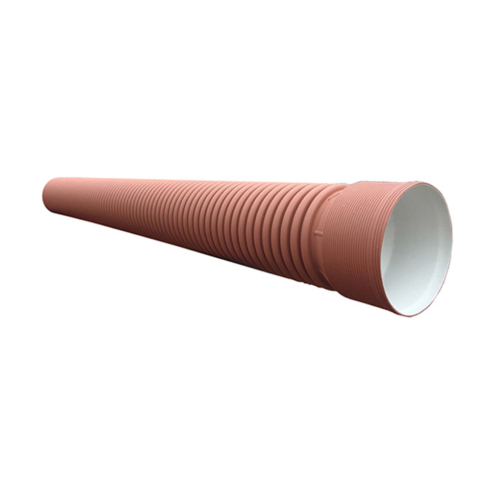Труба двустенная гофрированная ПНД d400/348 мм 6 м SN8 с раструбом труба dkc 121990 гибкая двустенная для кабельной канализации д 90мм с протяжкой sn8 в бухте 50м цвет красный