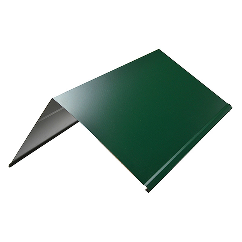 фото Конек для металлочерепицы 150х150 мм 2 м плоский зеленый ral 6005
