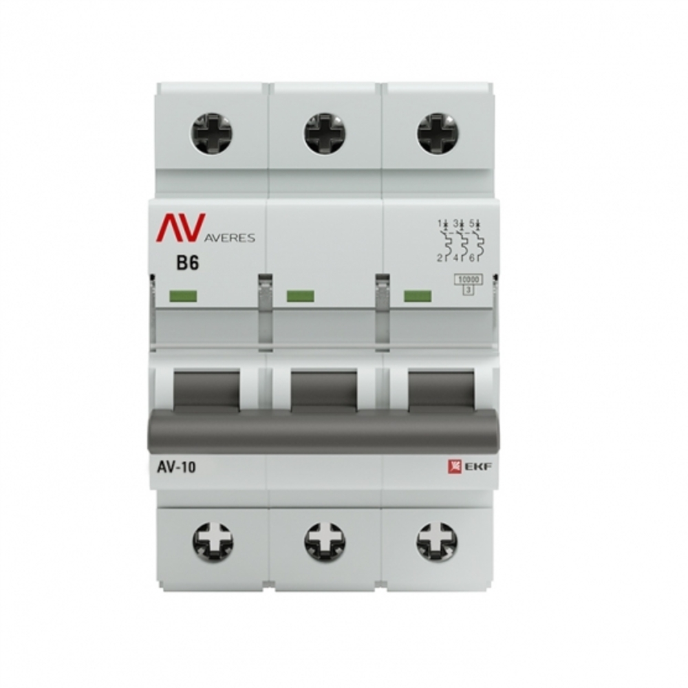 

Автоматический выключатель модульный EKF Averes AV-10 3P 6А тип B 10 кА 400 В (mcb10-3-06B-av)