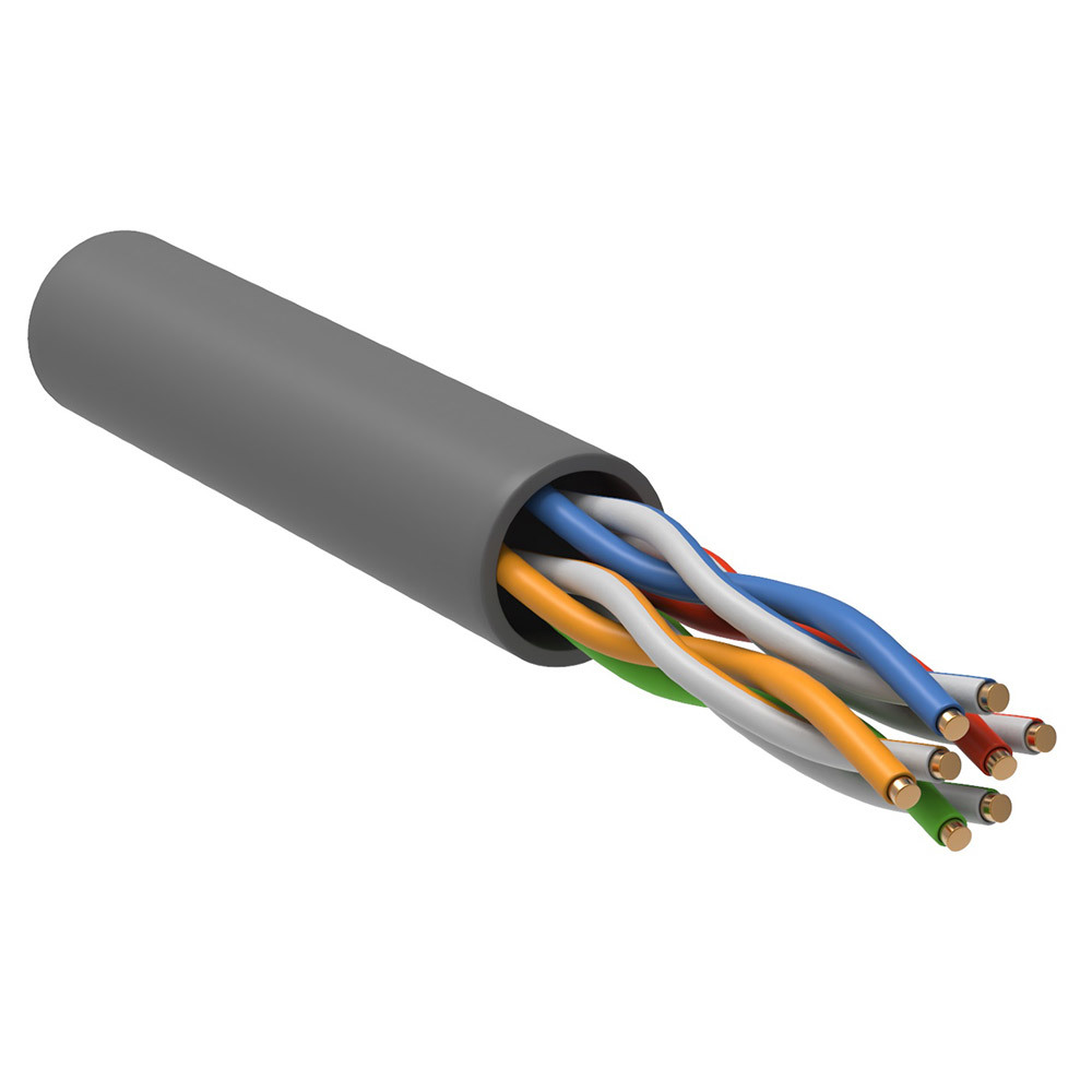 Интернет-кабель (витая пара) U/UTP 4PR CAT5e 4х2х0,45 мм PVC Generica кабель коаксиальный itk generica cc3 r6f1 111 100 g rg 6 sf utp общий экран в оплётке 75om pvc внутренний 100м белый