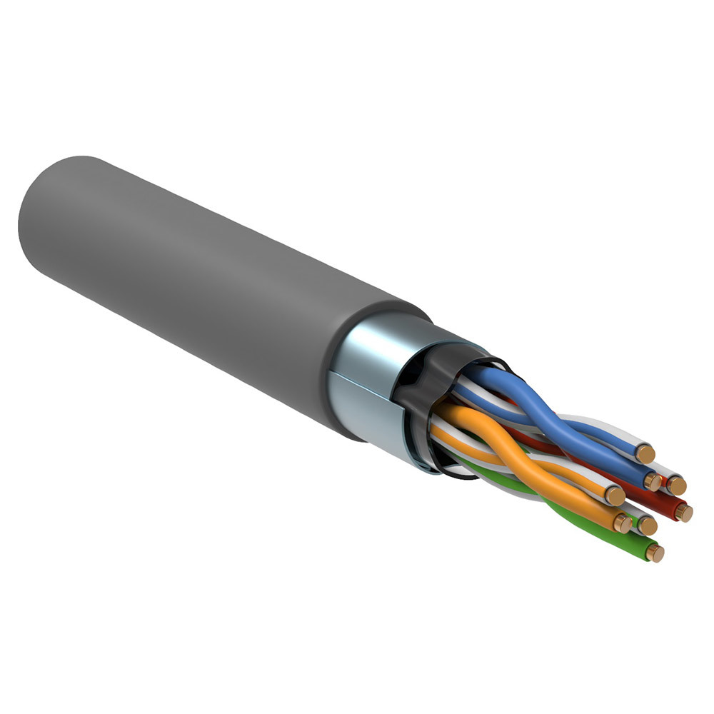Интернет-кабель (витая пара) F/UTP 4PR CAT5e 4х2х0,45 мм экранированный PVC Generica интернет кабель витая пара f utp 4pr cat5e 4х2х0 51 мм экранированный lszh hyperline 305 м