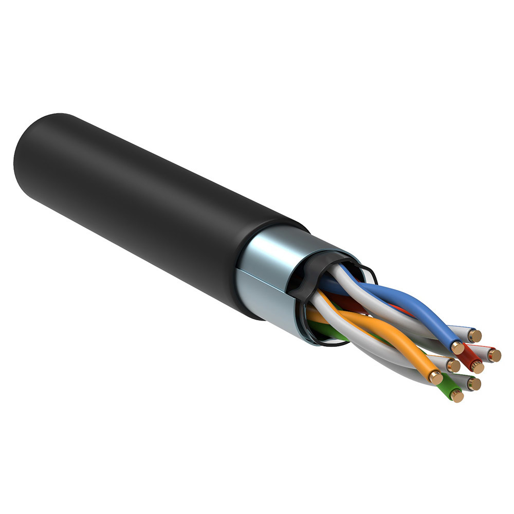 Интернет-кабель (витая пара) F/UTP 4PR CAT5e 4х2х0,45 мм экранированный LDPE Generica интернет кабель витая пара f utp 4pr cat5e 4х2х0 51 мм экранированный lszh hyperline 305 м