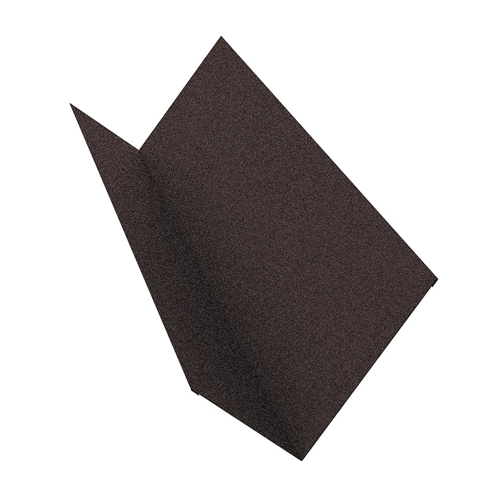 фото Планка примыкания для металлочерепицы 130х160 мм 2 м темно-коричневая rr 32 rooftop matte