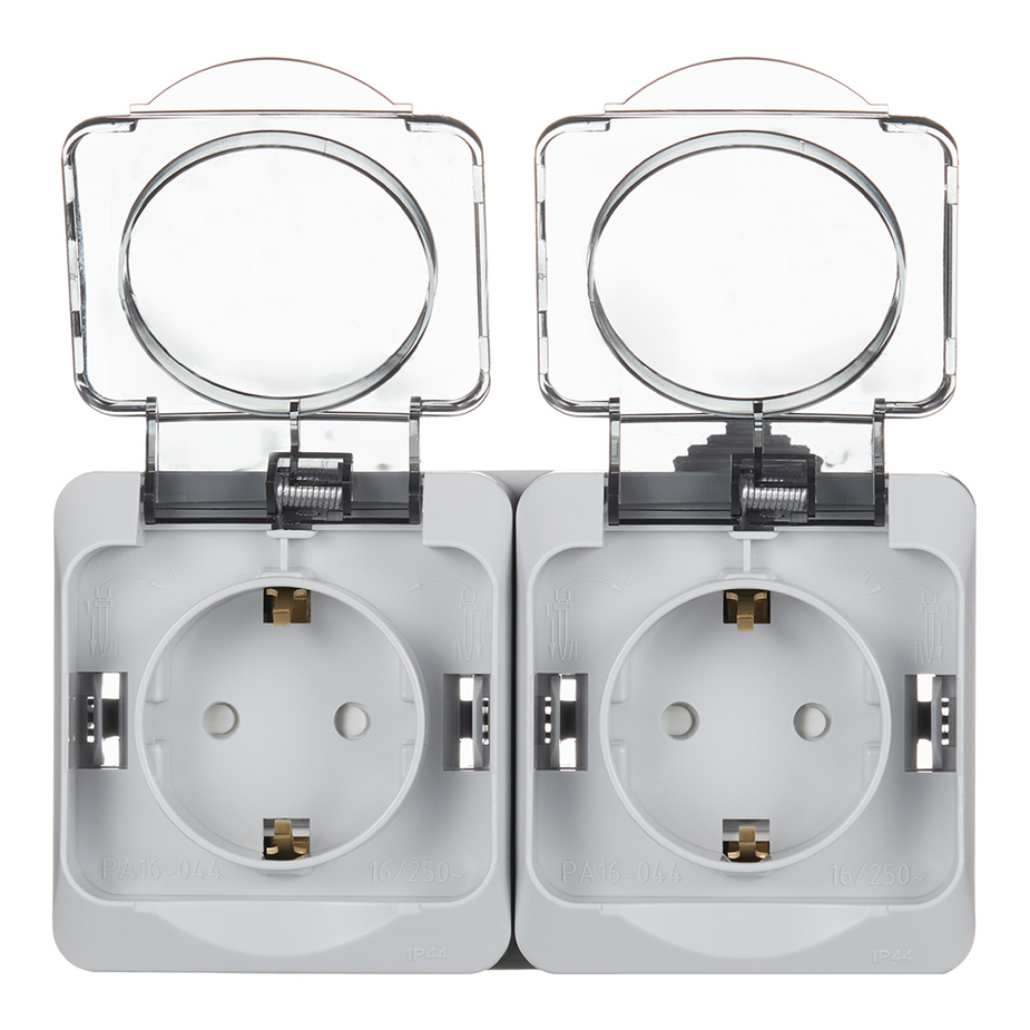 Розетка Systeme Electric Этюд двойная PA16-244C открытая установка ...