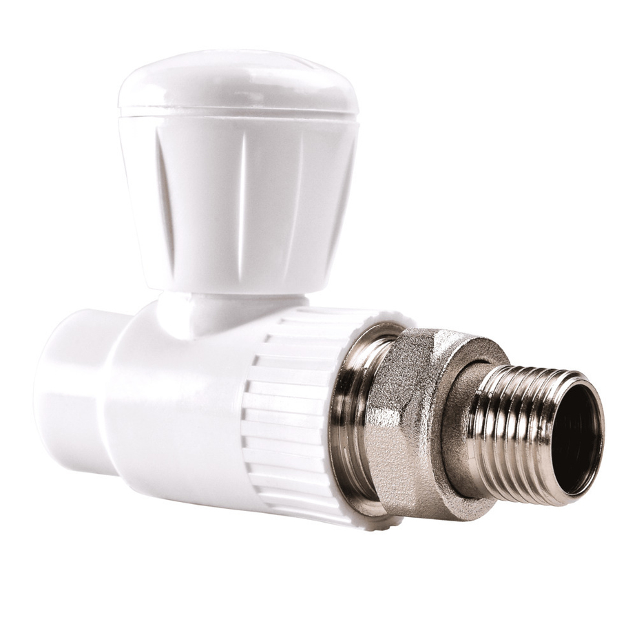 Кран шаровый полипропиленовый РВК для радиатора прямой 25 мм х 3/4 НР(ш ...