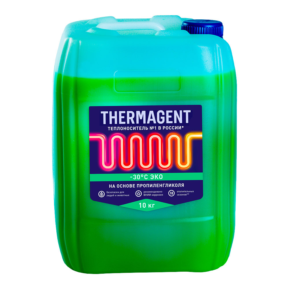 Теплоноситель Thermagent Eko -30 °С 10 кг на основе пропиленгликоля вода дистиллированная thermagent eko 10 л
