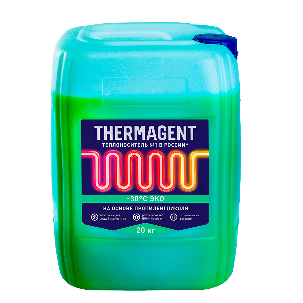 Теплоноситель Thermagent Eko -30 °С 20 кг на основе пропиленгликоля теплоноситель primoclima antifrost 30 °с 20 кг на основе глицерина