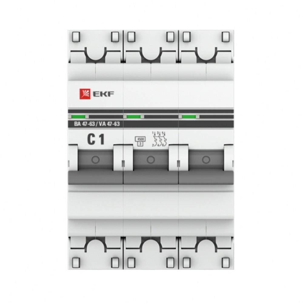 

Автоматический выключатель модульный EKF PROxima ВА 47-63 3Р 1А тип C 4,5 кА 400 В (mcb4763-3-01C-pro)