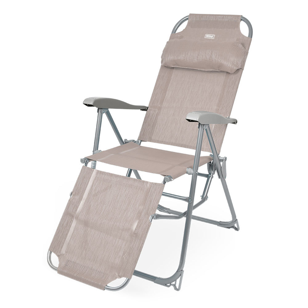 Кресло-шезлонг складное Ника бежевое 820х590х1160 мм с подножкой (К3/ПС) кресло шезлонг складное ника с подножкой к3 с цветными полосками