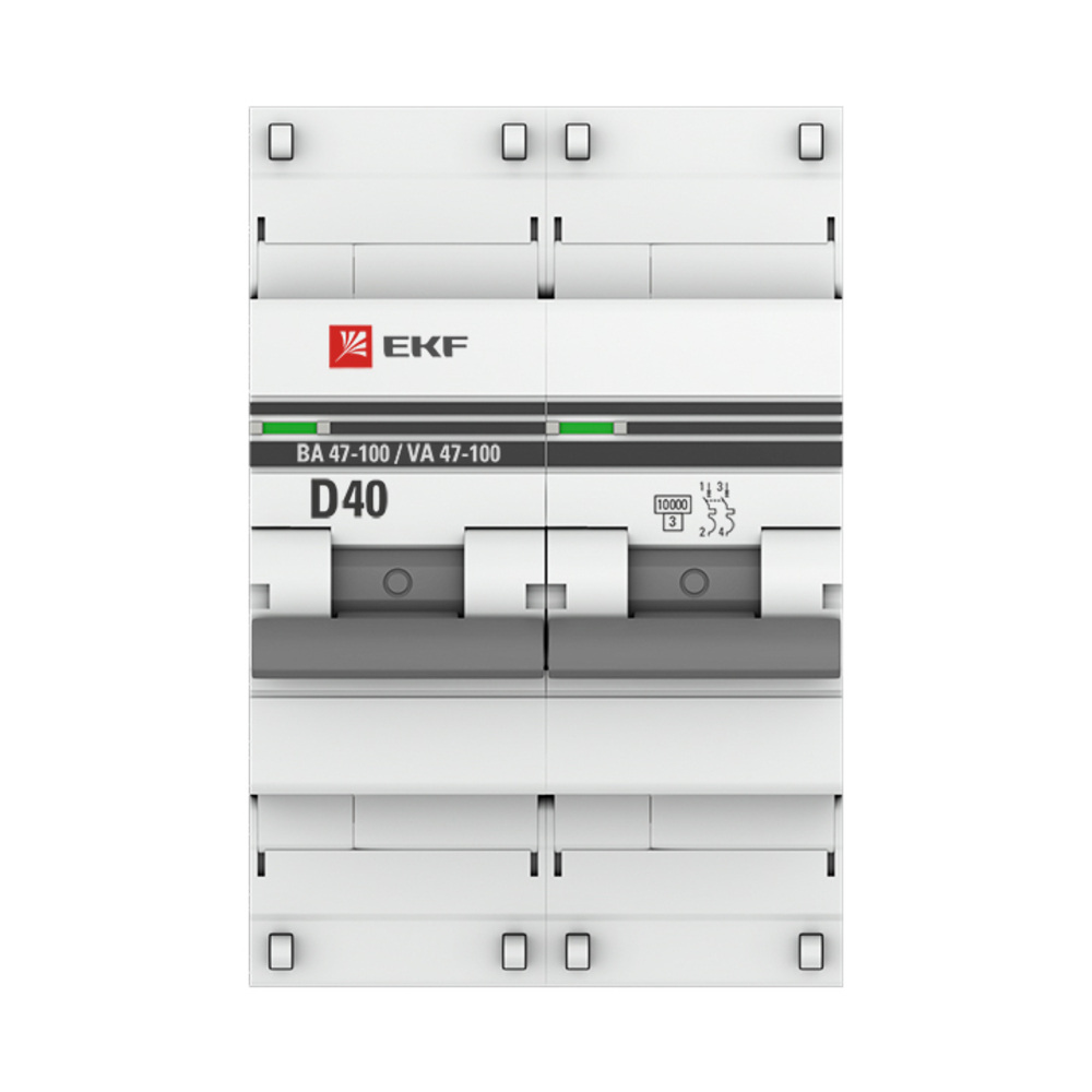 

Автоматический выключатель модульный EKF PROxima ВА 47-100 2P 40А тип D 10 кА 230 В (mcb47100-2-40D-pro)