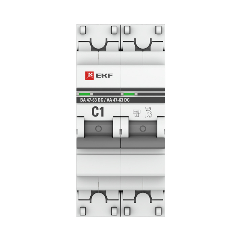 фото Автоматический выключатель модульный ekf proxima ва 47-63 dc 2р 1а тип c 6 ка 230 в (mcb4763-dc-2-01c-pro)
