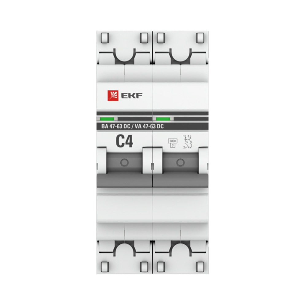 фото Автоматический выключатель модульный ekf proxima ва 47-63 dc 2р 4а тип c 6 ка 230 в (mcb4763-dc-2-04c-pro)