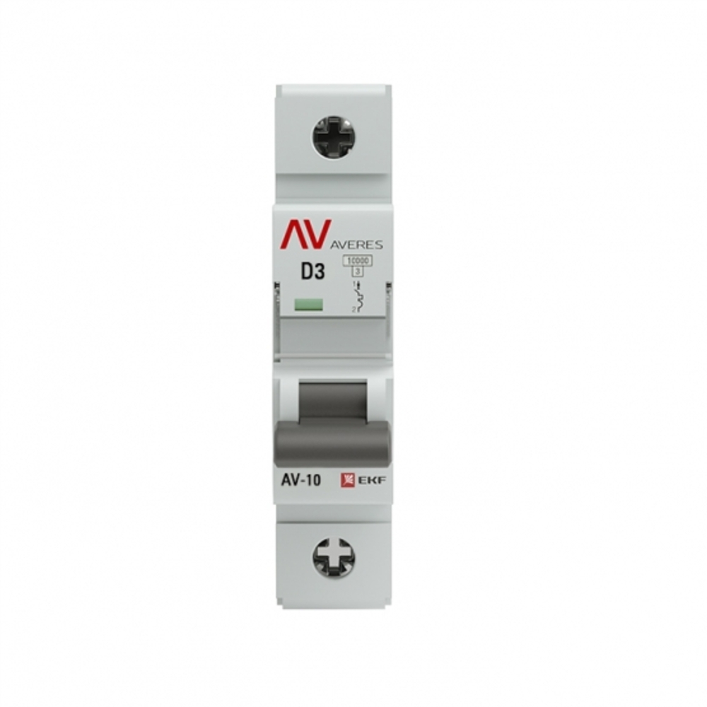

Автоматический выключатель модульный EKF Averes AV-10 1P 3А тип D 10 кА 230 В (mcb10-1-03D-av)