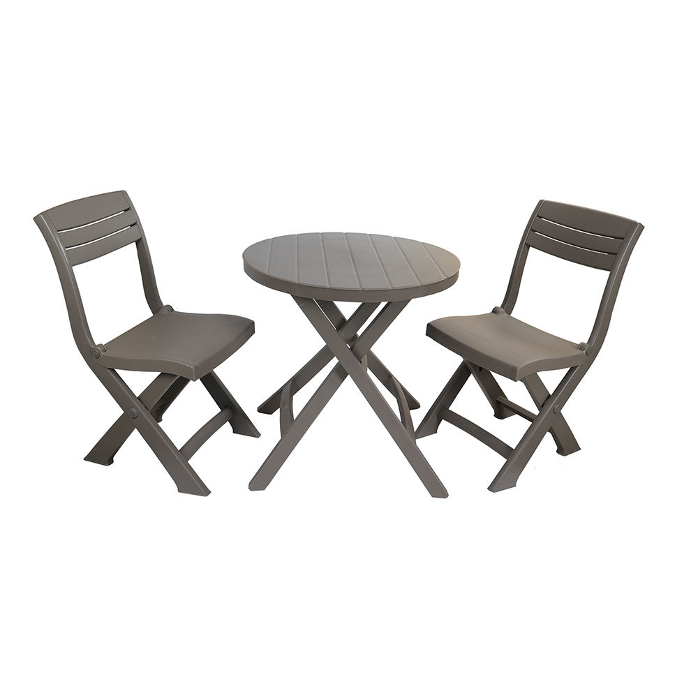 Набор садовой мебели складной пластиковый Keter Jazz set капучино стол и 2 кресла (251037) набор садовой мебели пластиковый ipae progarden akita антрацит стол и 2 кресла 59104