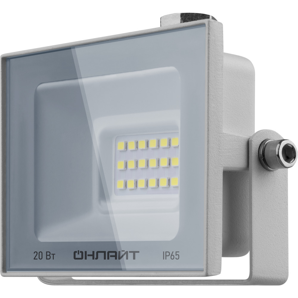 фото Прожектор светодиодный онлайт ofl-led 20 вт 230 в ip65 105х70х28 мм 4000к плоский корпус белый (90132)