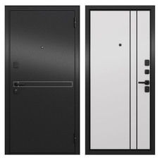 Дверь входная Buldoors Райд правая черный муар металлик - белый софт 960х2050 мм