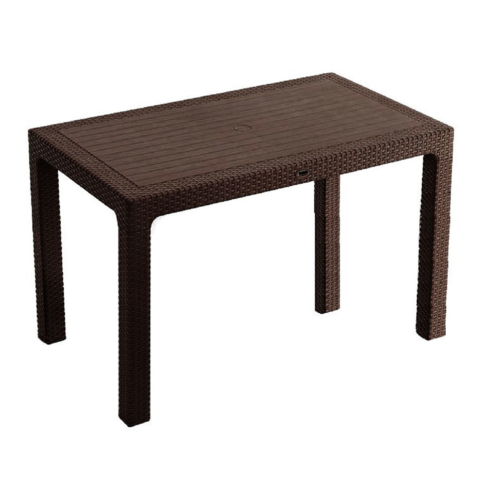 Стол пластиковый Heniver Rattan шоколад 1200х700х750 мм прямоугольный (SPT-R004) стол пластиковый heniver babel шоколад 435х400х550 мм прямоугольный spe r002