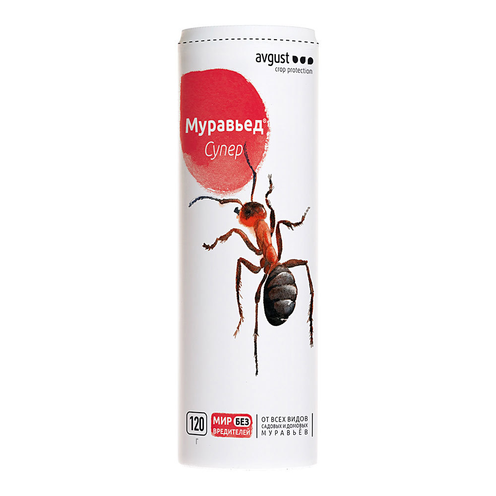 Средство для защиты растений от муравьев Avgust Муравьед Супер 120 г гранулы август эко банка 120 г от всех видов садовых и рыжих домашних муравьёв