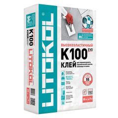 Клей для плитки/ керамогранита/ камня Litokol Hyperflex K100 эластичный серый класс C2 TE S2 20 кг