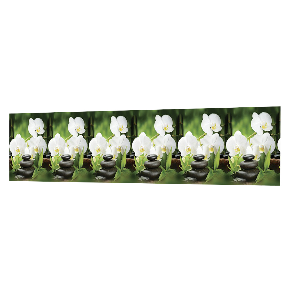 фото Панель стеновая пвх для кухни 3000х600х1,3 мм белая орхидея фартукофф