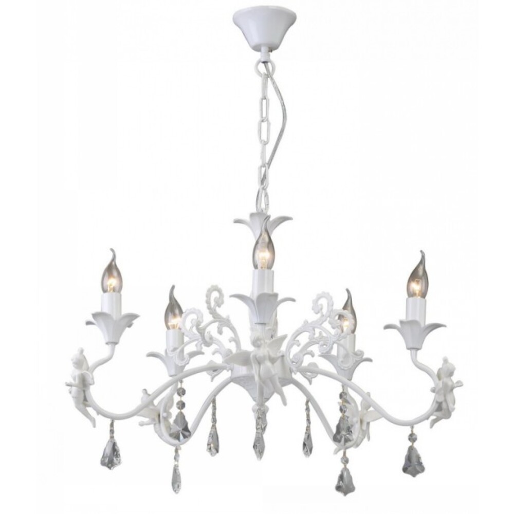 Люстра потолочная Arte Lamp Angelina E14 200 Вт 10 кв.м (A5349LM-5WH) люстра a5349lm 5wh angelina 5x40w e14 62x62x40 см