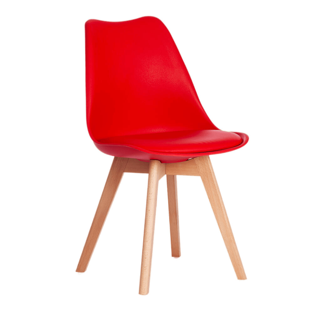 стул для кухни harbour пластик серый ножки дерево Стул Tulip красный (14208)