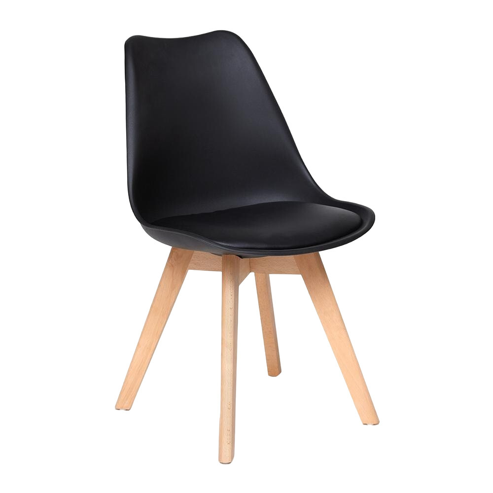 стул для кухни harbour пластик серый ножки дерево Стул Tulip черный (14210)