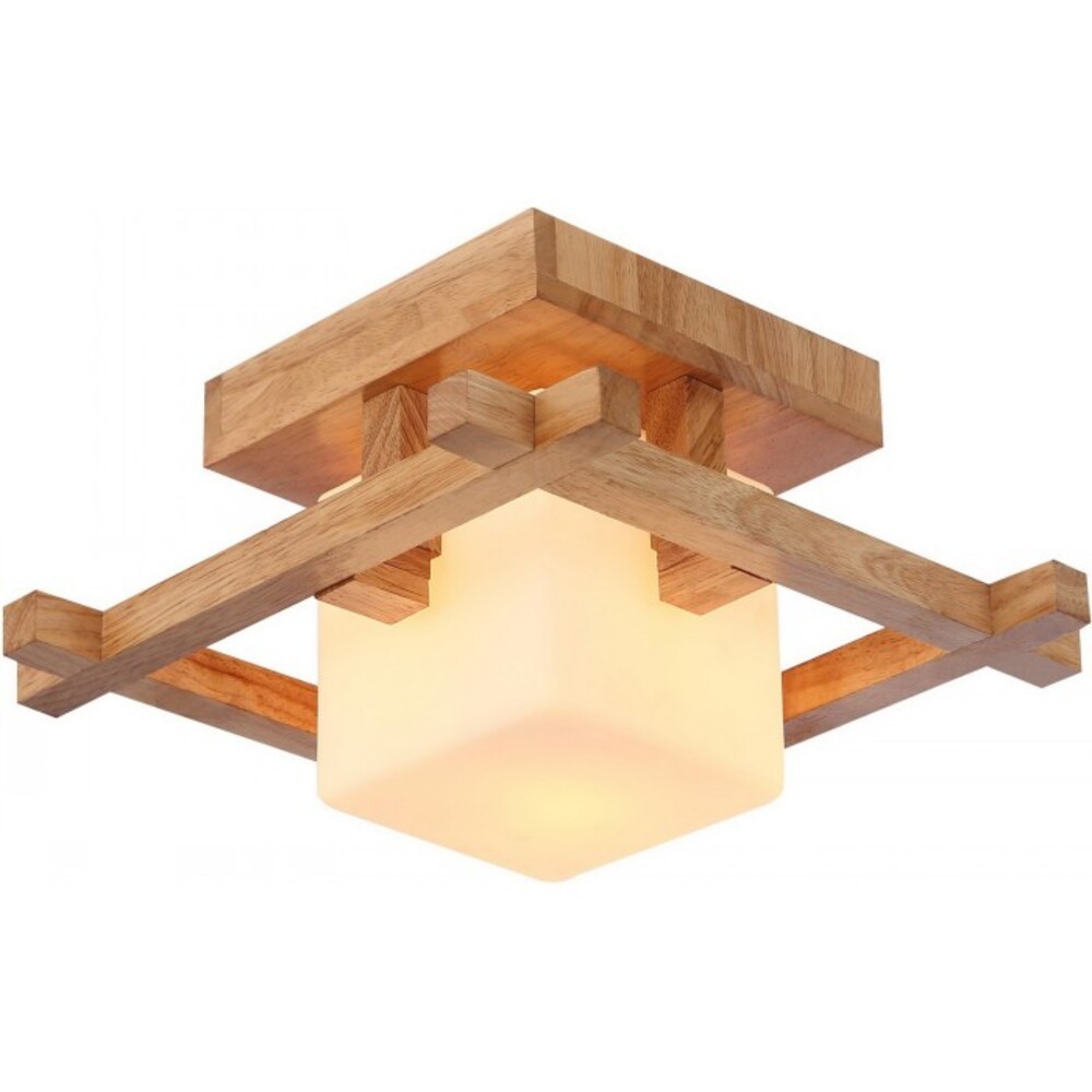 фото Светильник arte lamp woods настенно-потолочный e27 60 вт белый ip20 320х320х260 мм (a8252pl-1br)