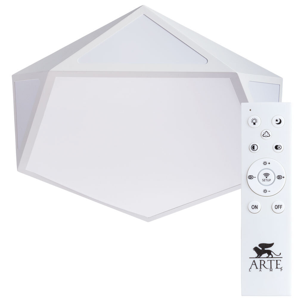 фото Светильник arte lamp multi-piazza светодиодный настенно-потолочный 72 вт белый 2700-6500 к ip20 170х580х580 мм (a1931pl-1wh)