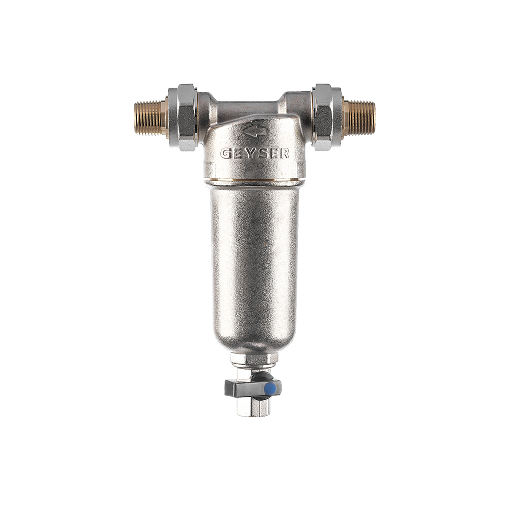 Фильтр промывной Гейзер Бастион 1/2 НР(ш)х1/2 НР(ш) (32668) фильтр тонкой очистки honeywell ff06 1 2aam для горячей воды с обратной промывкой