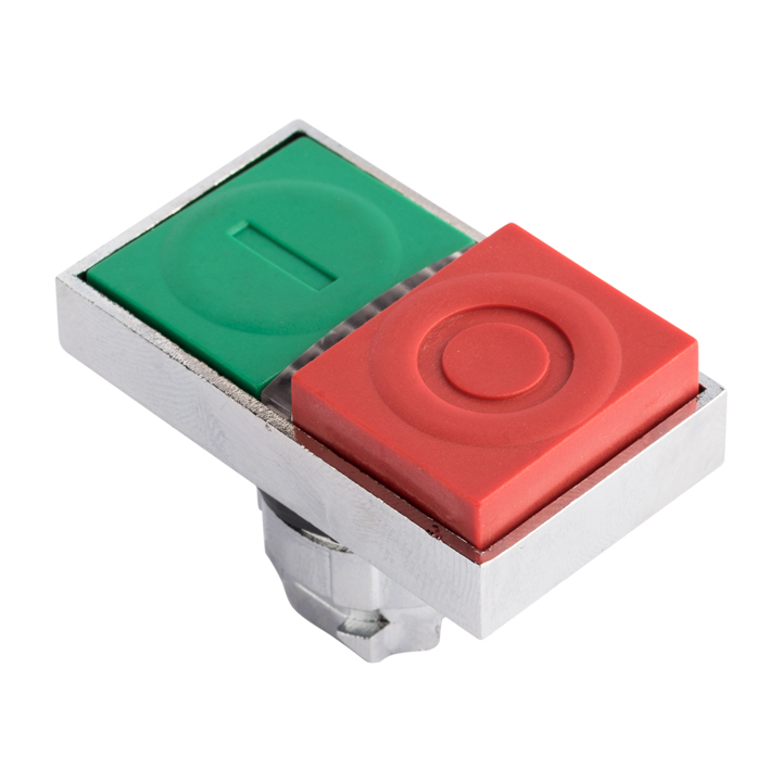 фото Кнопка с выпирающим стопом ekf xb4 proxima ip54 с подсветкой пуск-стоп 220 в красно-зеленая