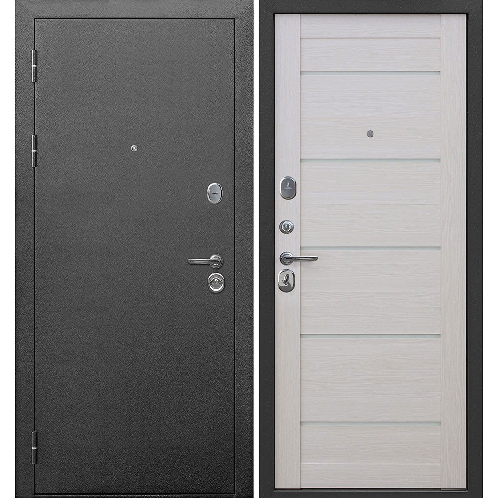 фото Дверь входная ferroni 9см левая антик серебро - лиственница бежевая 860х2050 мм
