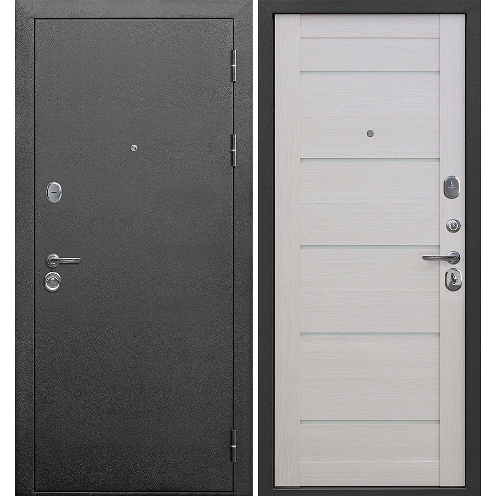 фото Дверь входная ferroni 9см правая антик серебро - лиственница бежевая 860х2050 мм