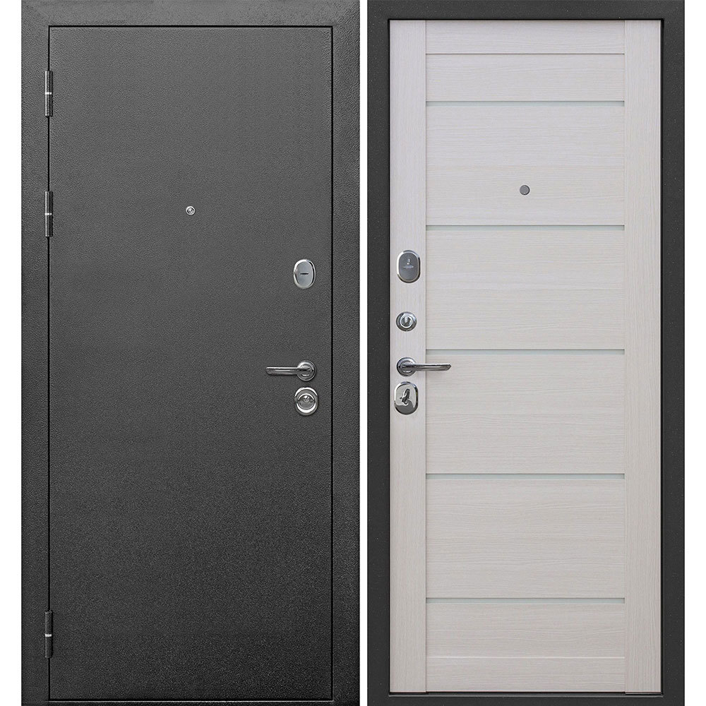 фото Дверь входная ferroni 9см правая антик серебро - лиственница бежевая 960х2050 мм