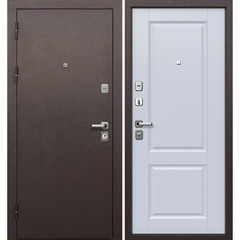 Дверь входная Ferroni Толстяк левая букле шоколад - белый софт 960х2050 мм