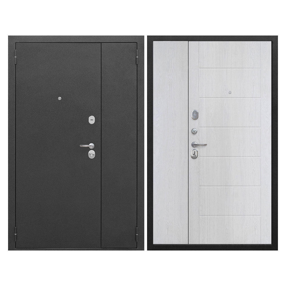фото Дверь входная ferroni гарда левая антик серебро - белый ясень 1200х2050 мм