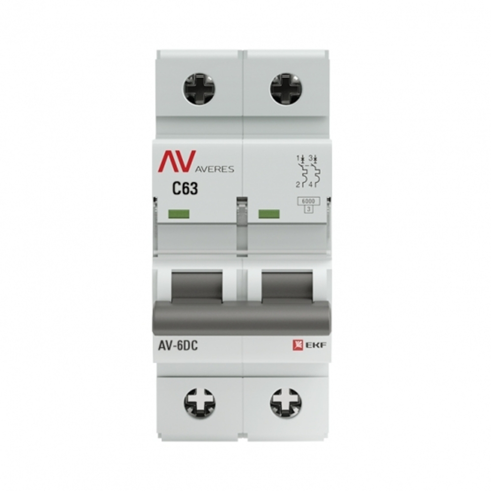 

Автоматический выключатель модульный EKF Averes AV-6 DC 2Р 63А тип C 6 кА 230 В (mcb6-DC-2-63C-av)