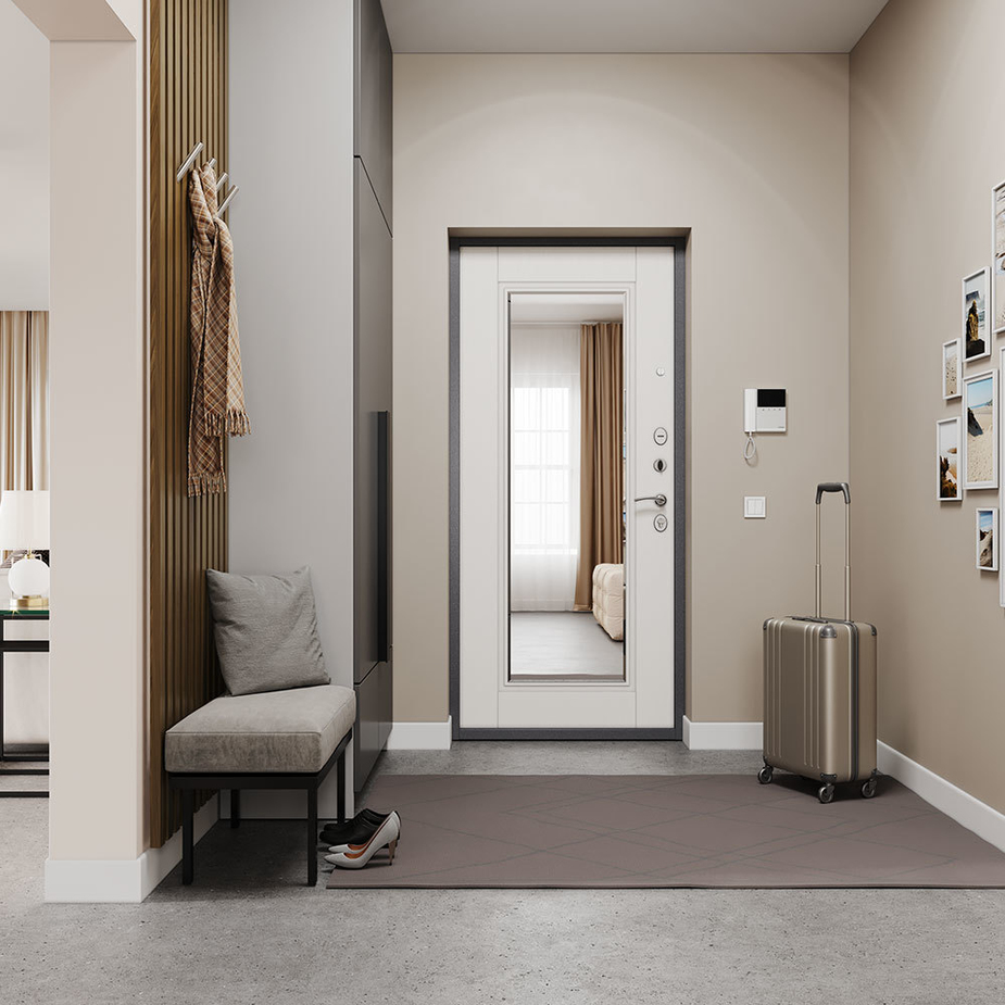Дверь входная Buldoors Home Eco левая букле графит - ларче белый с ...