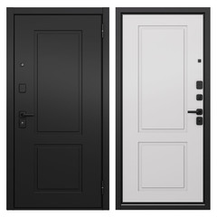 Дверь входная Buldoors Дрейк правая черный матовый - белый софт 860х2050 мм