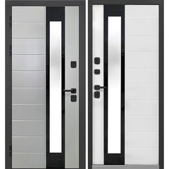 Дверь входная с терморазрывом Ferroni Luxor Termo 5 левая эмаль серый - белый софт со стеклопакетом 960х2050 мм