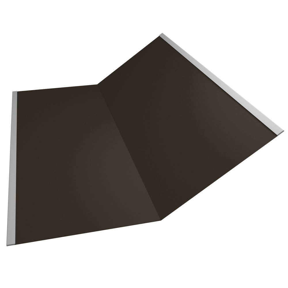 фото Ендова внутренняя для металлочерепицы 300х300 мм 2 м темно-коричневая rr 32