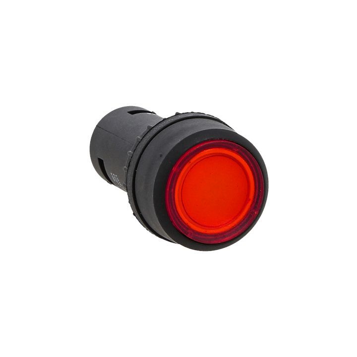 фото Кнопка плоская ekf sw2c-10d proxima без фиксации с подсветкой пластиковая ip54 красная 24 в