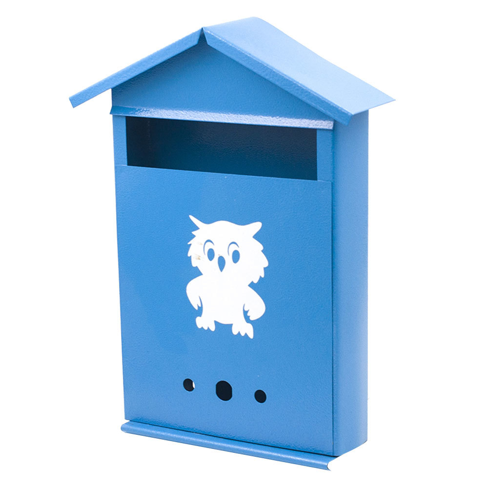 Ящик почтовый Домик с замком синий красивый яркий мини почтовый ящик ручной работы