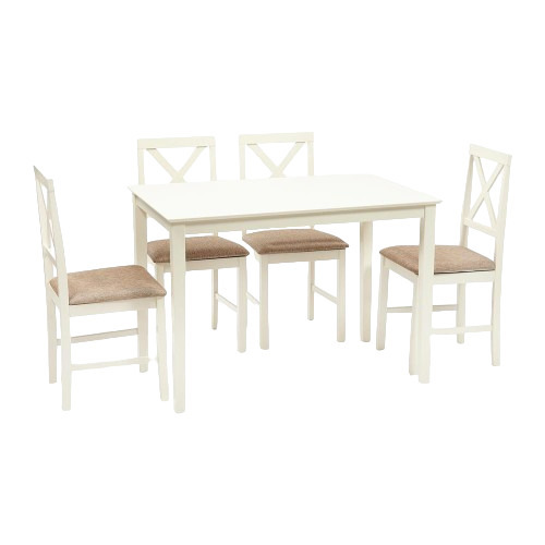 Обеденная группа слоновая кость стол и 4 стула Hudson Dining Set (13692) комплект стульев для кухни 2 шт джулиан серый с подлокотниками