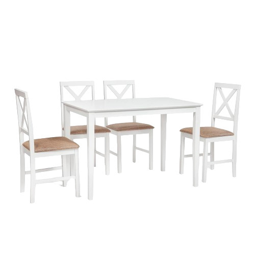 Обеденная группа белая стол и 4 стула Hudson Dining Set (13693) комплект стульев для кухни 4 шт dsw зеленый