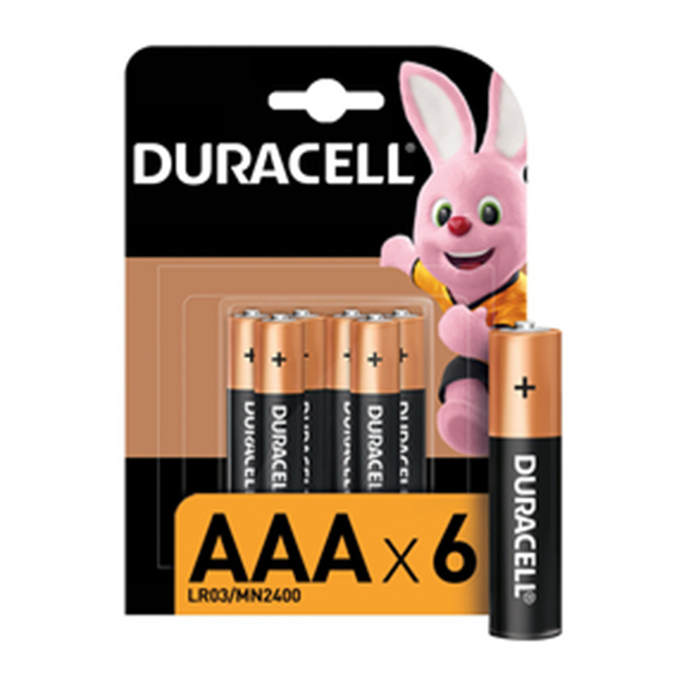 

Батарейка Duracell Basic (Б0014858) ААА мизинчиковая LR03 1,5 В (6 шт.), Черный