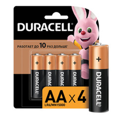 Батарейка Duracell Basic (Б0026815) АА пальчиковая LR6 1,5 В (4 шт.)