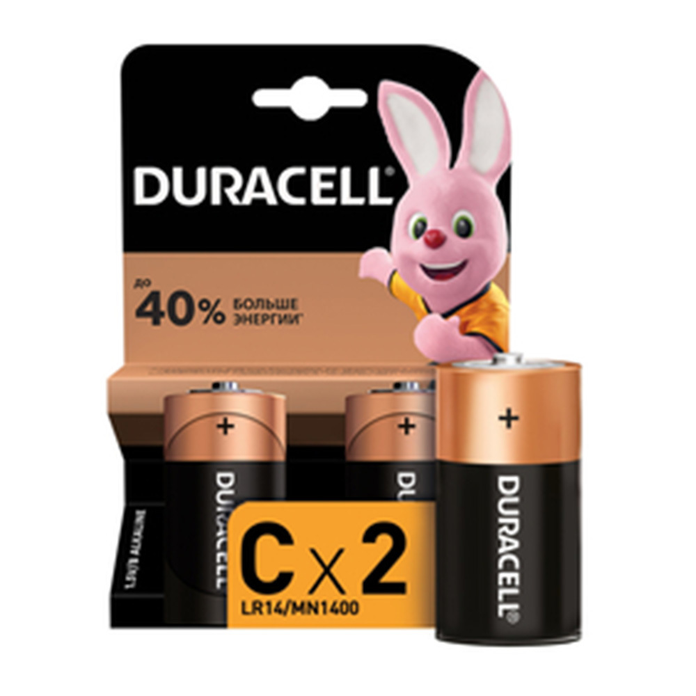 

Батарейка Duracell (Б0014054) С LR14 1,5 В (2 шт.), Черный