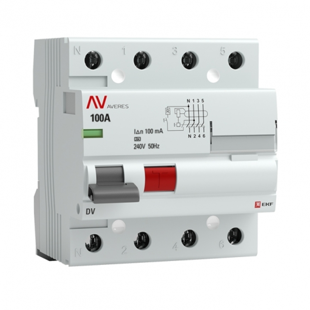 

УЗО EKF Averes DV 100А 3P+N тип A 100 мА 10 кА (rccb-4-100-100-a-av)